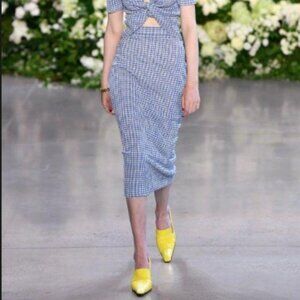 Calvin Luo RTW Spring 17 Plaid Seersucker Midi Ski